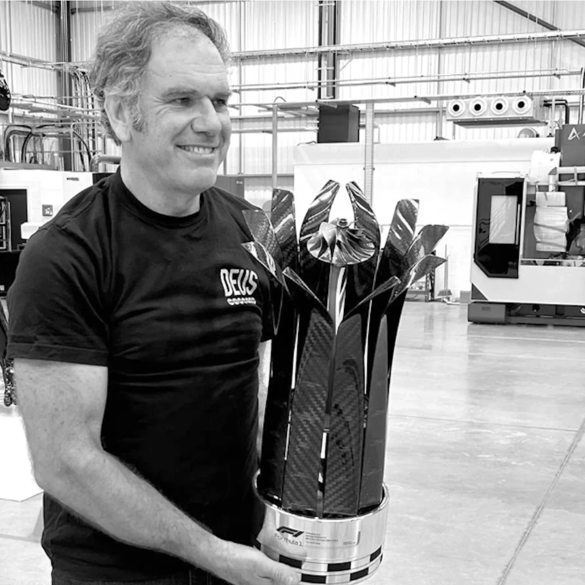 Alastair Gibson - carbon fibre sculpture made for 2024 British Formula 1 Grand Prix, contemporary art at Molasses House