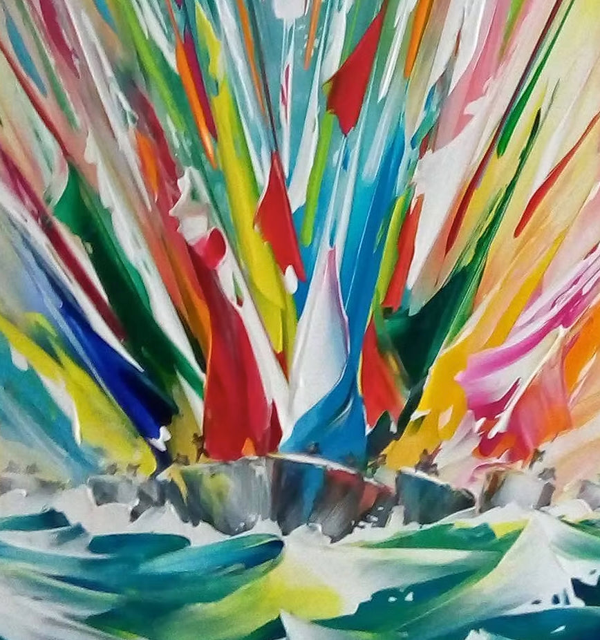 Jan Nelson - Flash of Spinneys sailing seascape painting, maritime art at Molasses House