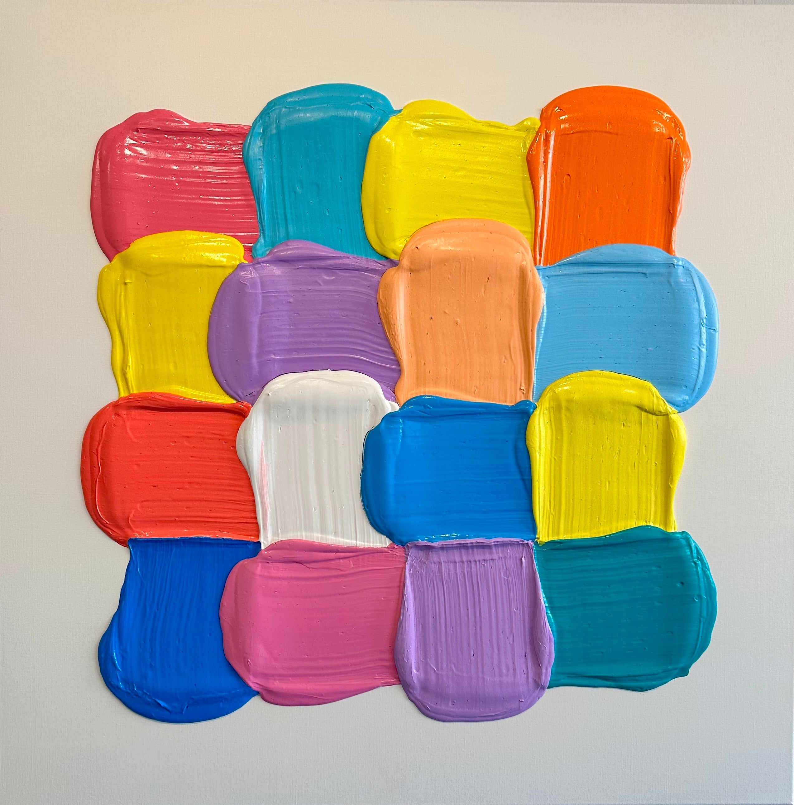 Hannah Nijsten - Heavily textured acrylic squares, contemporary art at Molasses House