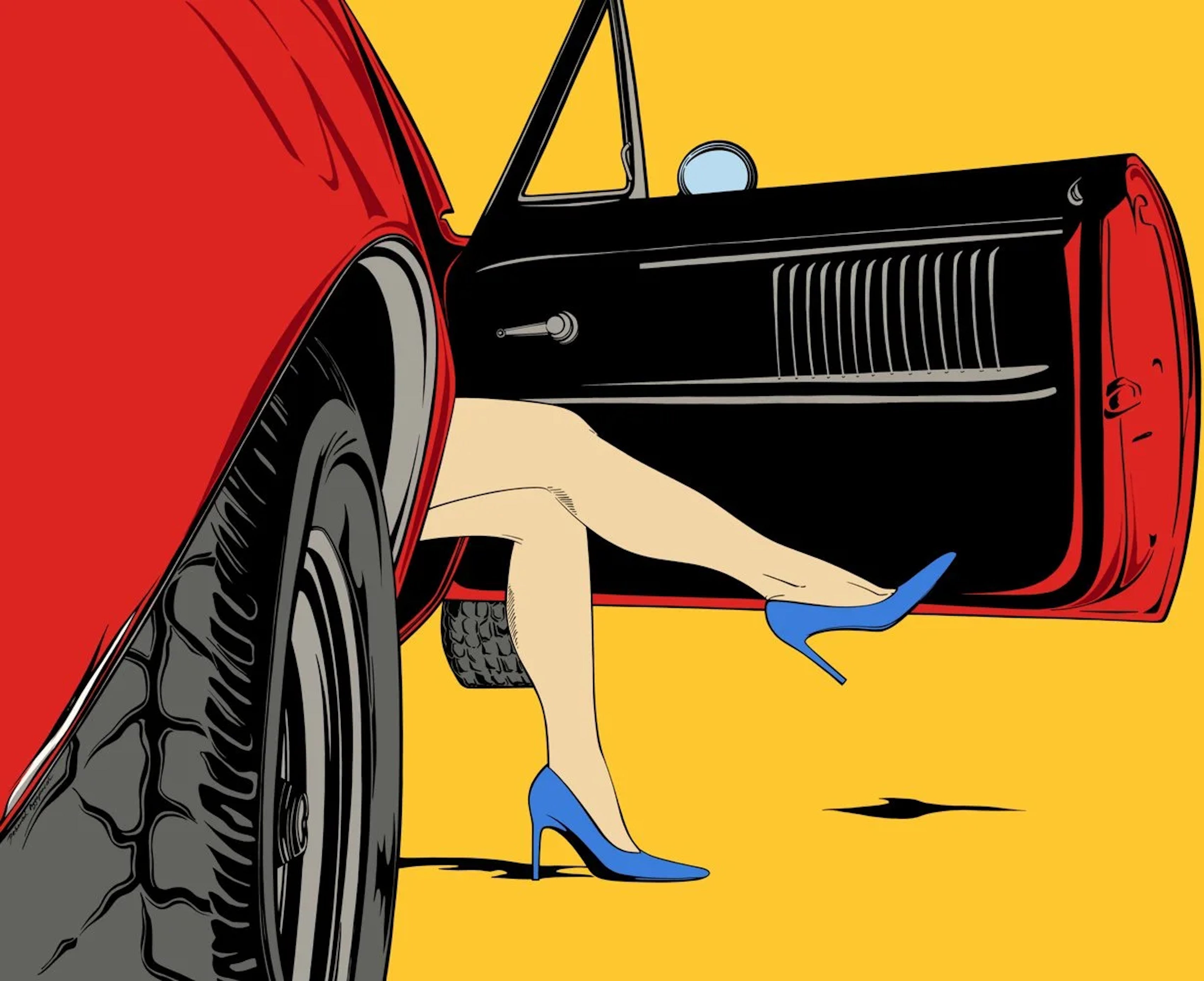Deborah Azzopardi - Firebird contemporary pop art painting, bold British art at Molasses House