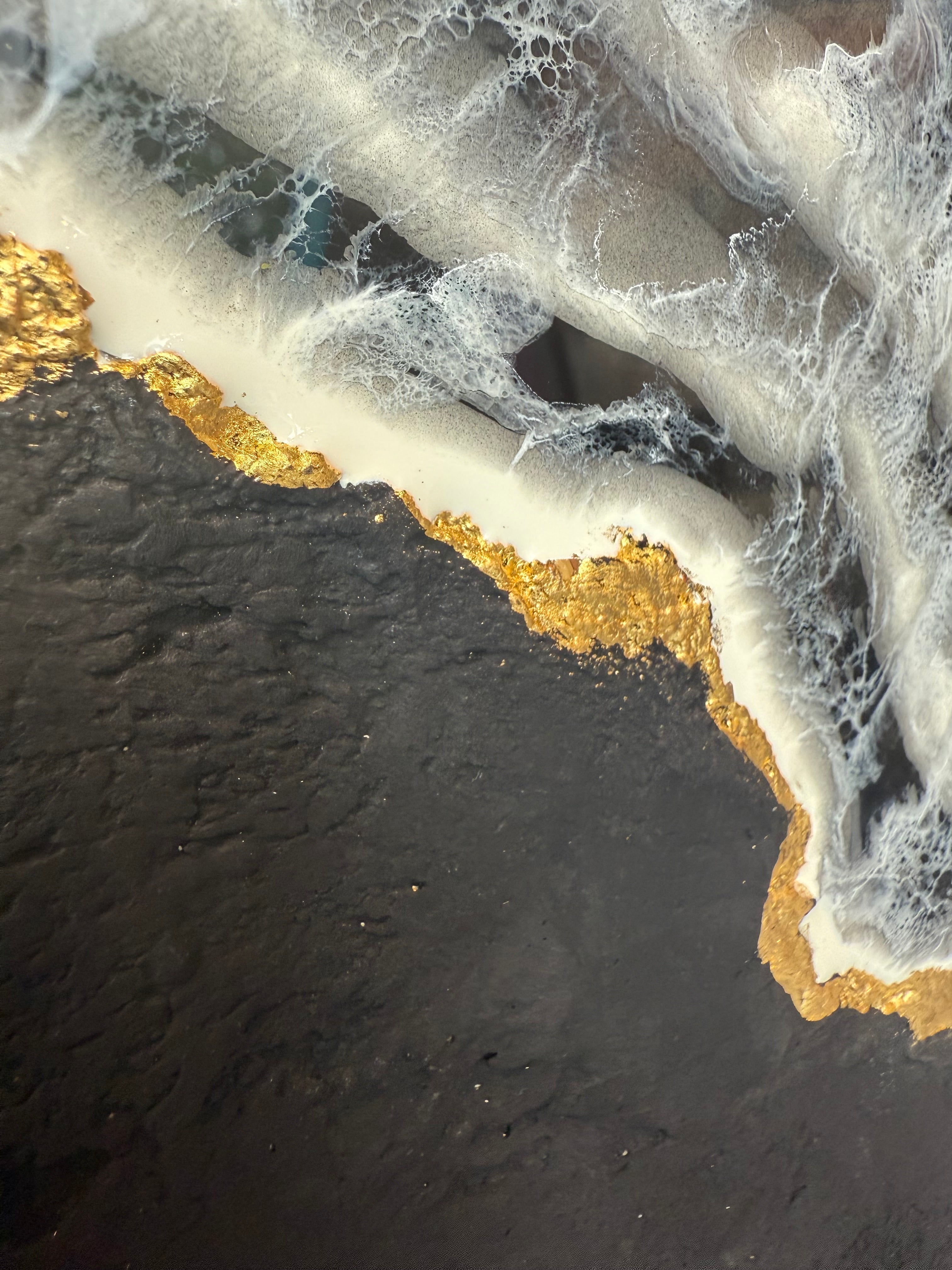 Skevi - acrylic and resin abstract seascape, contemporary art at Molasses House
