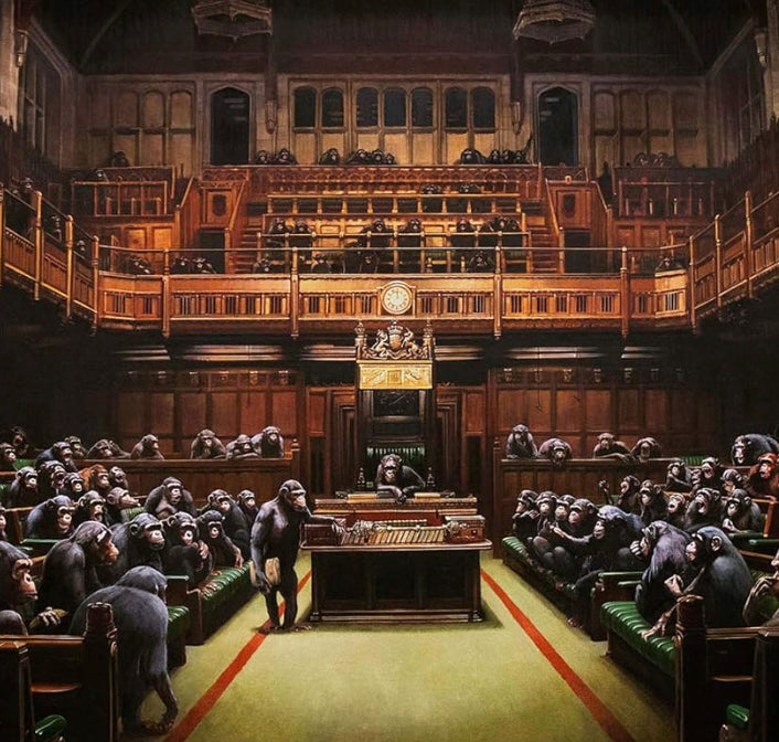 Banksy – Monkey Parliament (aka Question Time), alternate view 2