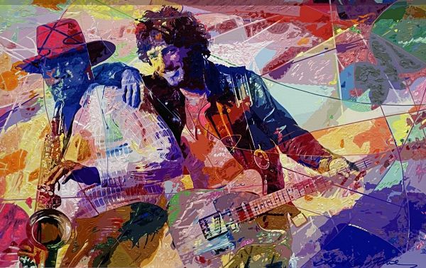 Click Here To Enlarge This Photo Of Springsteen & Clemens SOLD