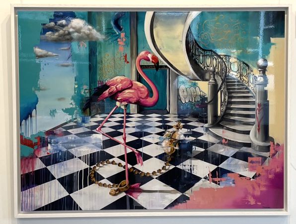 Click Here To Enlarge This Photo Of Flamingo & Orb (Aluminium) SOLD
