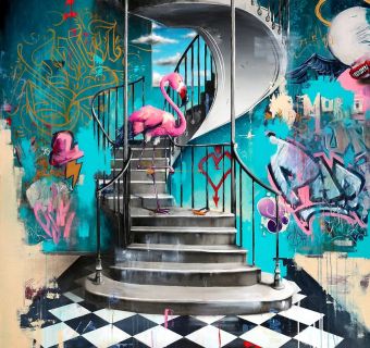 Tommy FiendishFlamingo on Spiral on Aluminium (Artist Proof No 2) SOLD