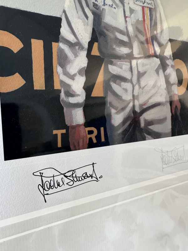 Click Here To Enlarge This Photo Of Tension Timing Triumph. Unique. Personally signed by Sir Jackie Stewart 23rd July 2023 SOLD