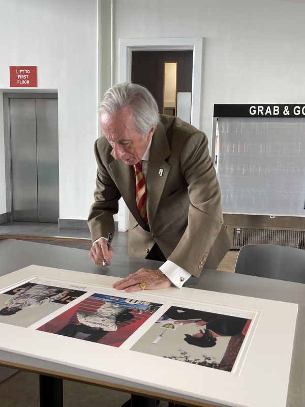 Click Here To Enlarge This Photo Of Tension Timing Triumph. Unique. Personally signed by Sir Jackie Stewart 23rd July 2023 SOLD