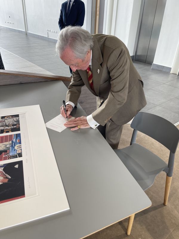 Click Here To Enlarge This Photo Of Tension Timing Triumph. Unique. Personally signed by Sir Jackie Stewart 23rd July 2023 SOLD