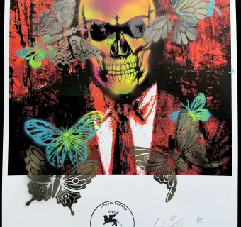 Lincoln TownleyVenice Biennale Skull Banker - Blue Butterfly 1/10
