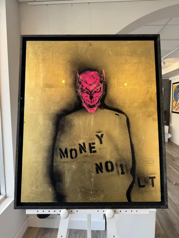 Click Here To Enlarge This Photo Of Money No 1 - Original screenprint on gold leaf