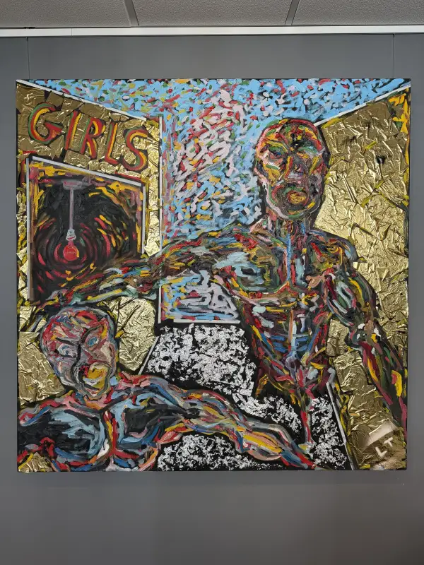 Click Here To Enlarge This Photo Of Girls - No 1 W1 Colllection - Original Oil & Goldleaf