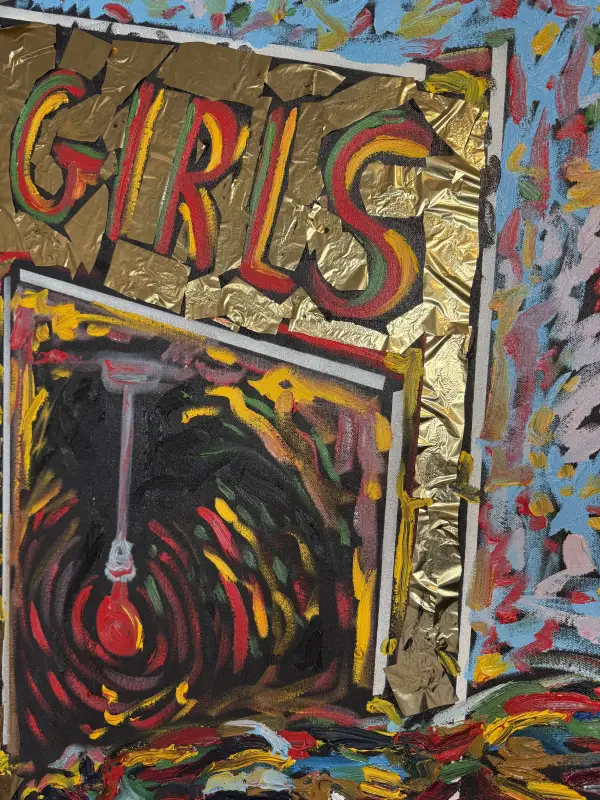 Click Here To Enlarge This Photo Of Girls - No 1 W1 Colllection - Original Oil & Goldleaf