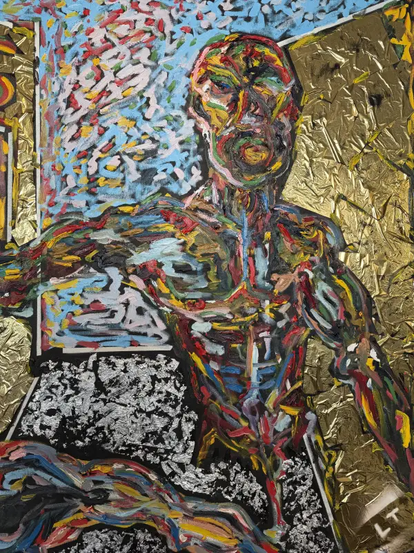 Click Here To Enlarge This Photo Of Girls - No 1 W1 Colllection - Original Oil & Goldleaf